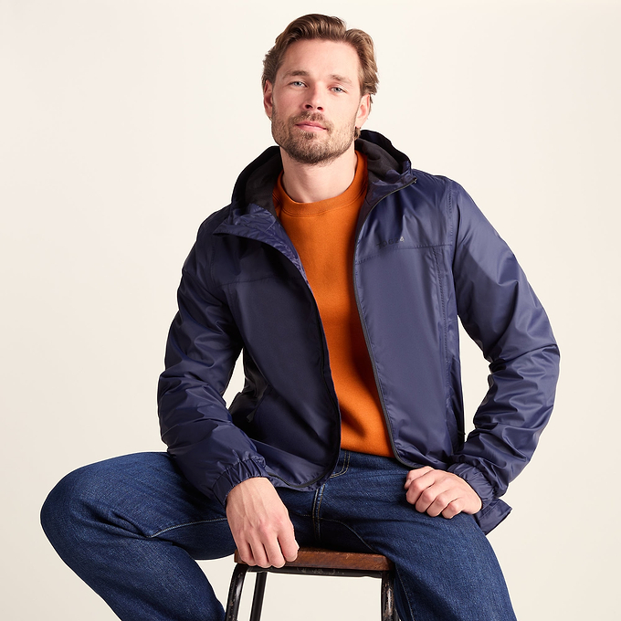 Craven Mens Waterproof Packaway Jacket - Navy