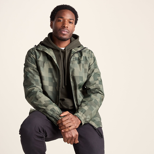 Craven Mens Waterproof Packaway Jacket - Green Pixel
