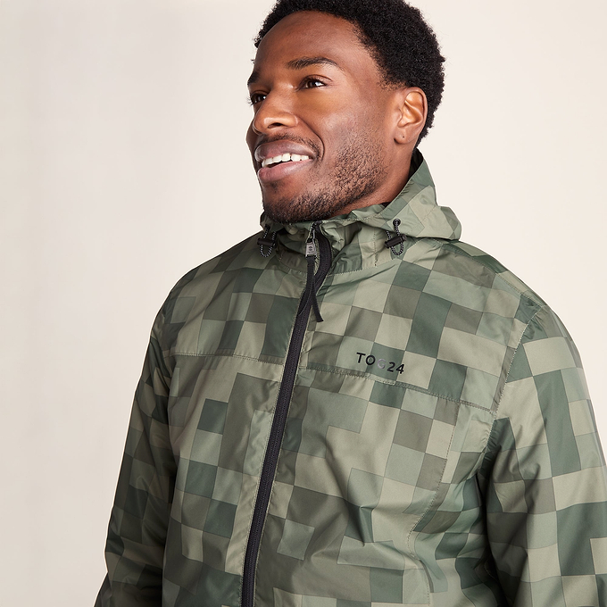 Craven Mens Waterproof Packaway Jacket - Green Pixel