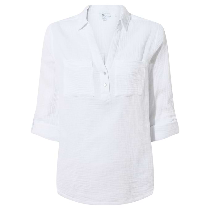 Cruise Womens Long Sleeve 100% Cotton Shirt - Optic White
