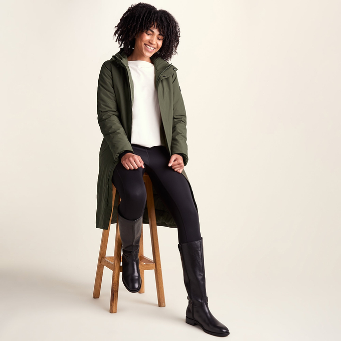 Dalton Womens Longline Waterproof Insulated Coat - Khaki
