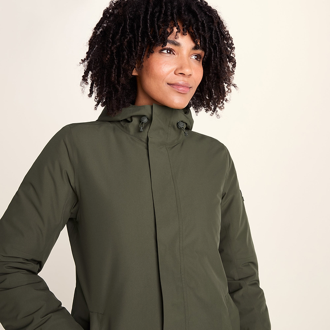 Dalton Womens Longline Waterproof Insulated Coat - Khaki