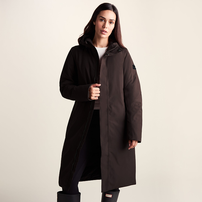 Dalton Womens Longline Waterproof Insulated Coat - Chocolate Brown