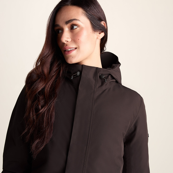 Dalton Womens Longline Waterproof Insulated Coat - Chocolate Brown