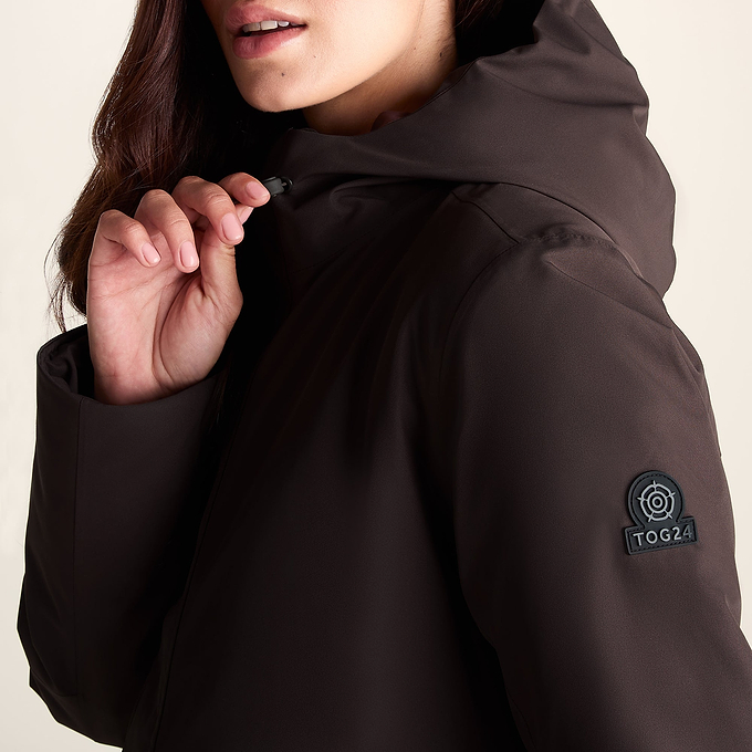 Dalton Womens Longline Waterproof Insulated Coat - Chocolate Brown