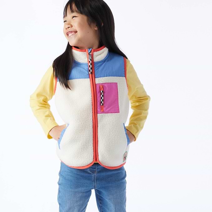 Damara Kids Shaun the Sheep Sherpa Gilet - Woolly/Blueberry