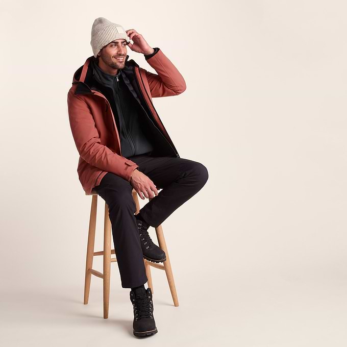 Denton Mens 3-in-1 Waterproof Jacket - Clay