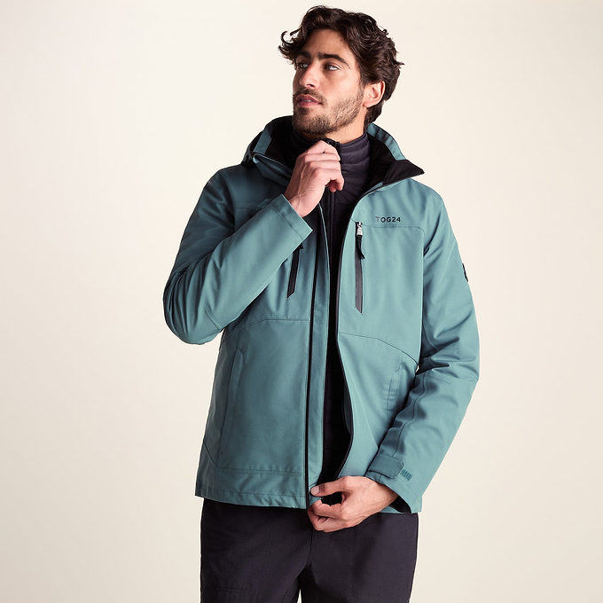 Denton Mens 3-in-1 Waterproof Jacket - Light Teal
