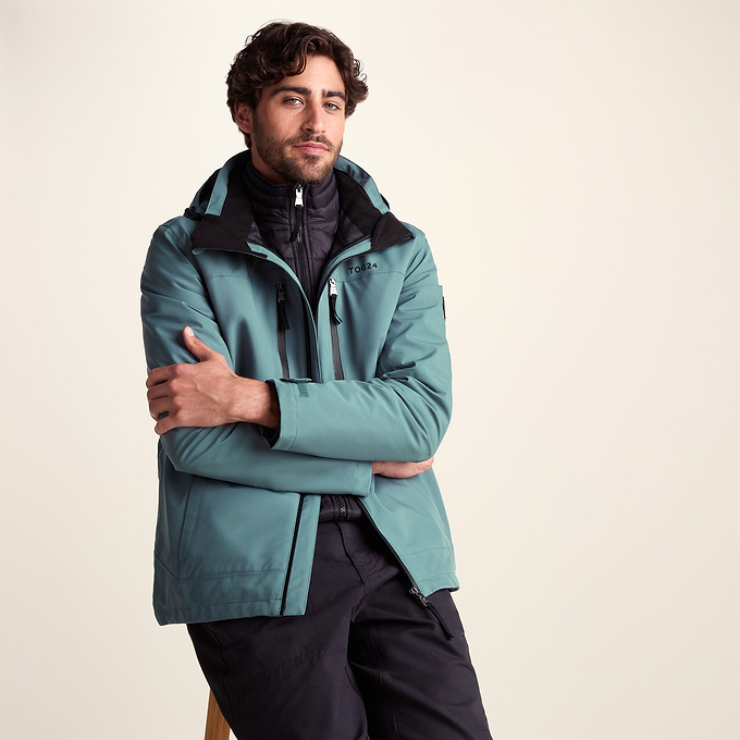 Denton Mens 3-in-1 Waterproof Jacket - Light Teal