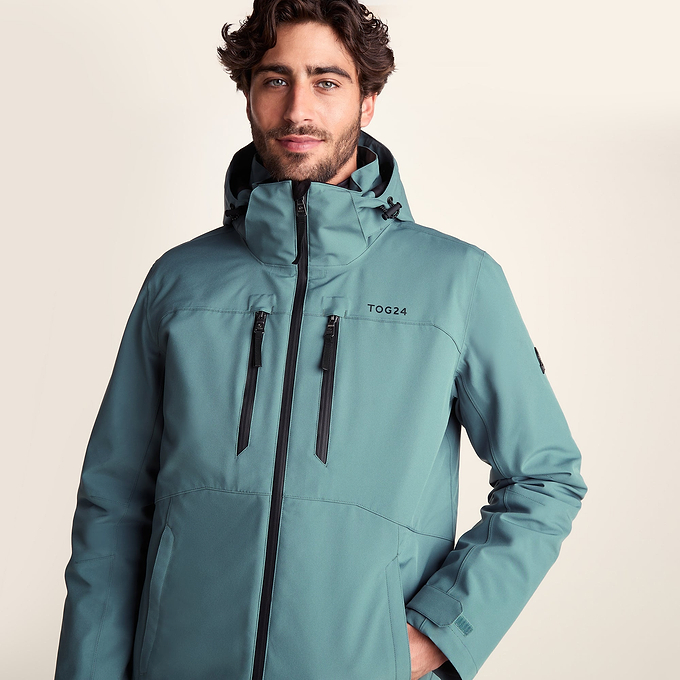 Denton Mens 3-in-1 Waterproof Jacket - Light Teal