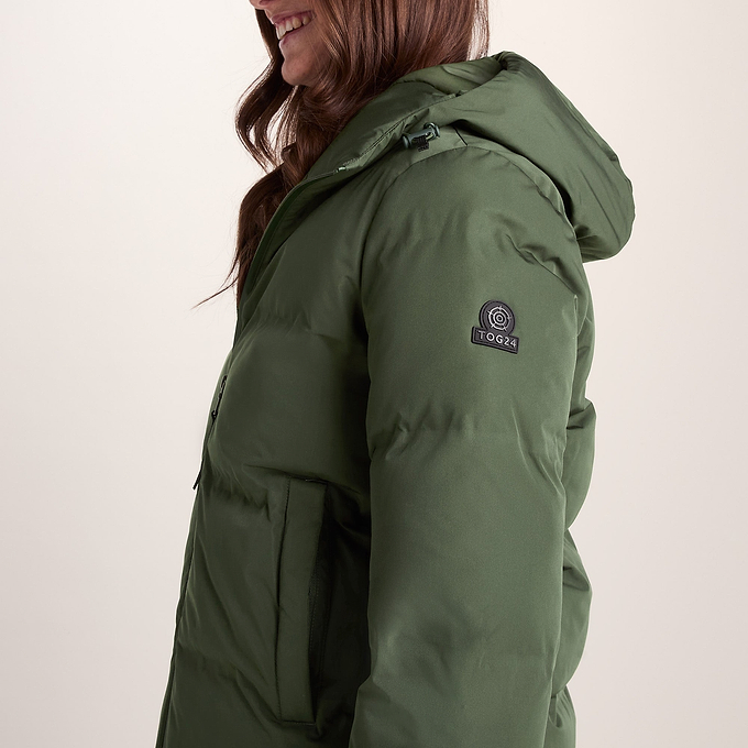 Dina Womens Shower Resistant Insulated Jacket - Dark Green
