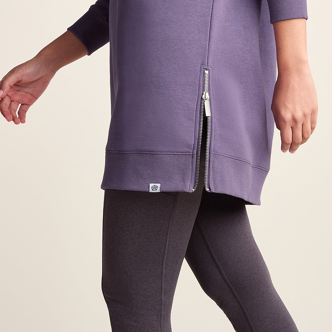 Drakeford Womens Supersoft Longline Sweat - Smokey Purple