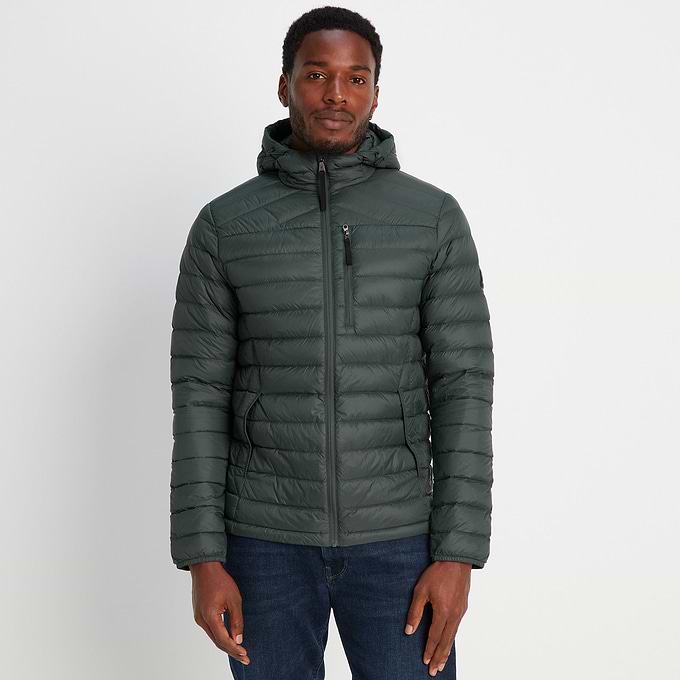 Drax Mens Hooded Down Jacket - Pine Green