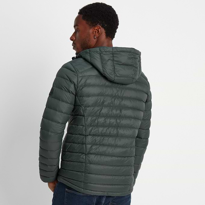 Drax Mens Hooded Down Jacket - Pine Green