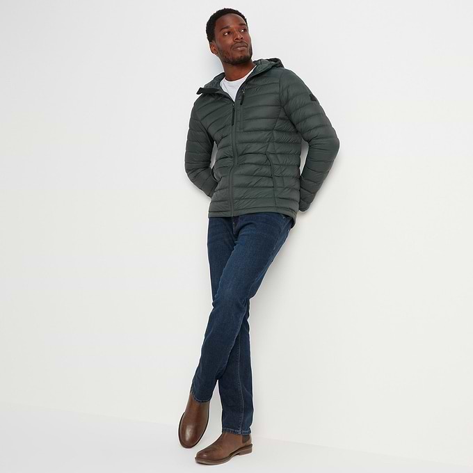 Drax Mens Hooded Down Jacket - Pine Green
