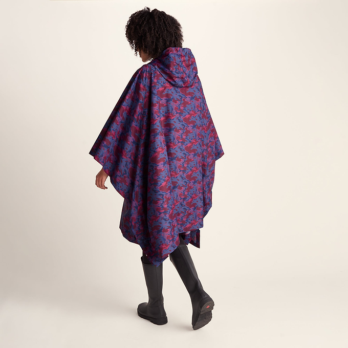 Drench Unisex Waterproof Poncho - Oxford Blue Abstract Print