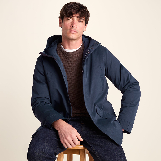Dunnigan Mens Lightweight Padded Waterproof Parka - Deepest Blue
