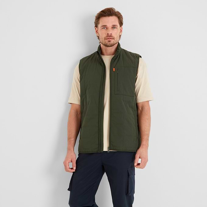 Elliot Mens Insulated Gilet - Dark Olive Green