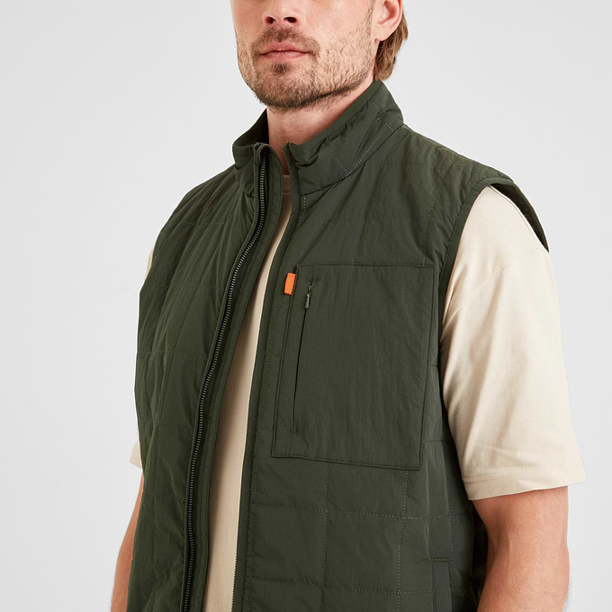 Elliot Mens Insulated Gilet - Dark Olive Green