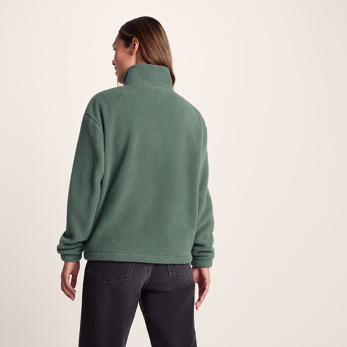 Emilie Womens Relaxed Fit Sherpa Fleece - Light Forest