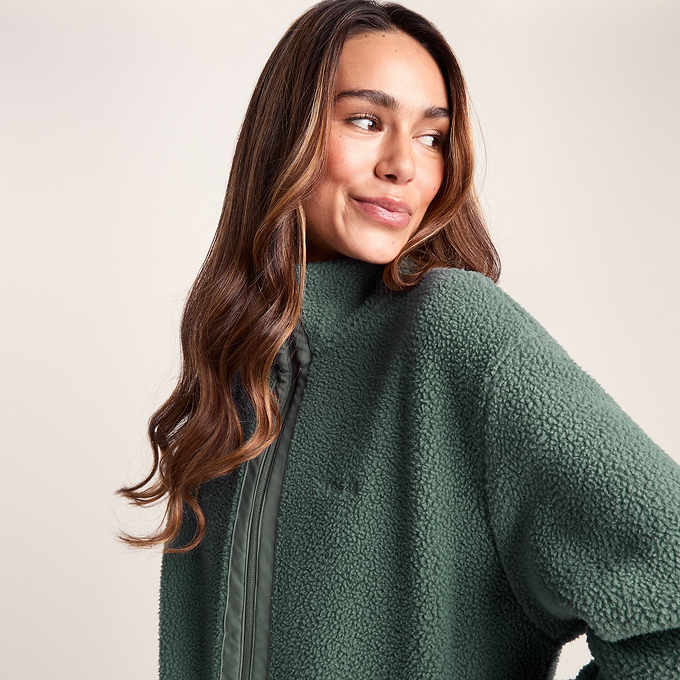 Emilie Womens Relaxed Fit Sherpa Fleece - Light Forest