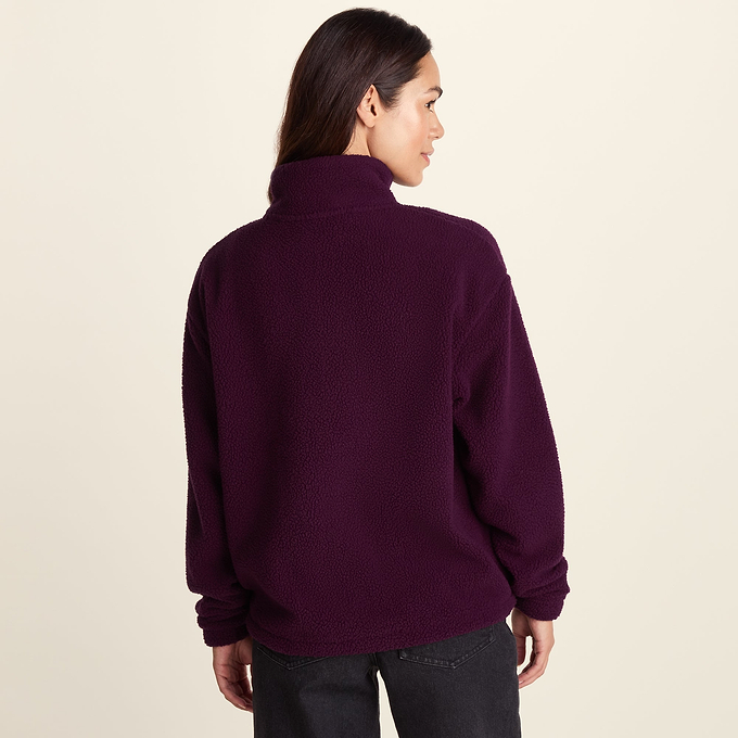 Emilie Womens Relaxed Fit Sherpa Fleece - Aubergine