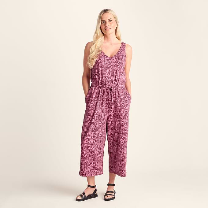 Emmie Womens Supersoft Jumpsuit - Black Raspberry Wiggle Print – TOG24