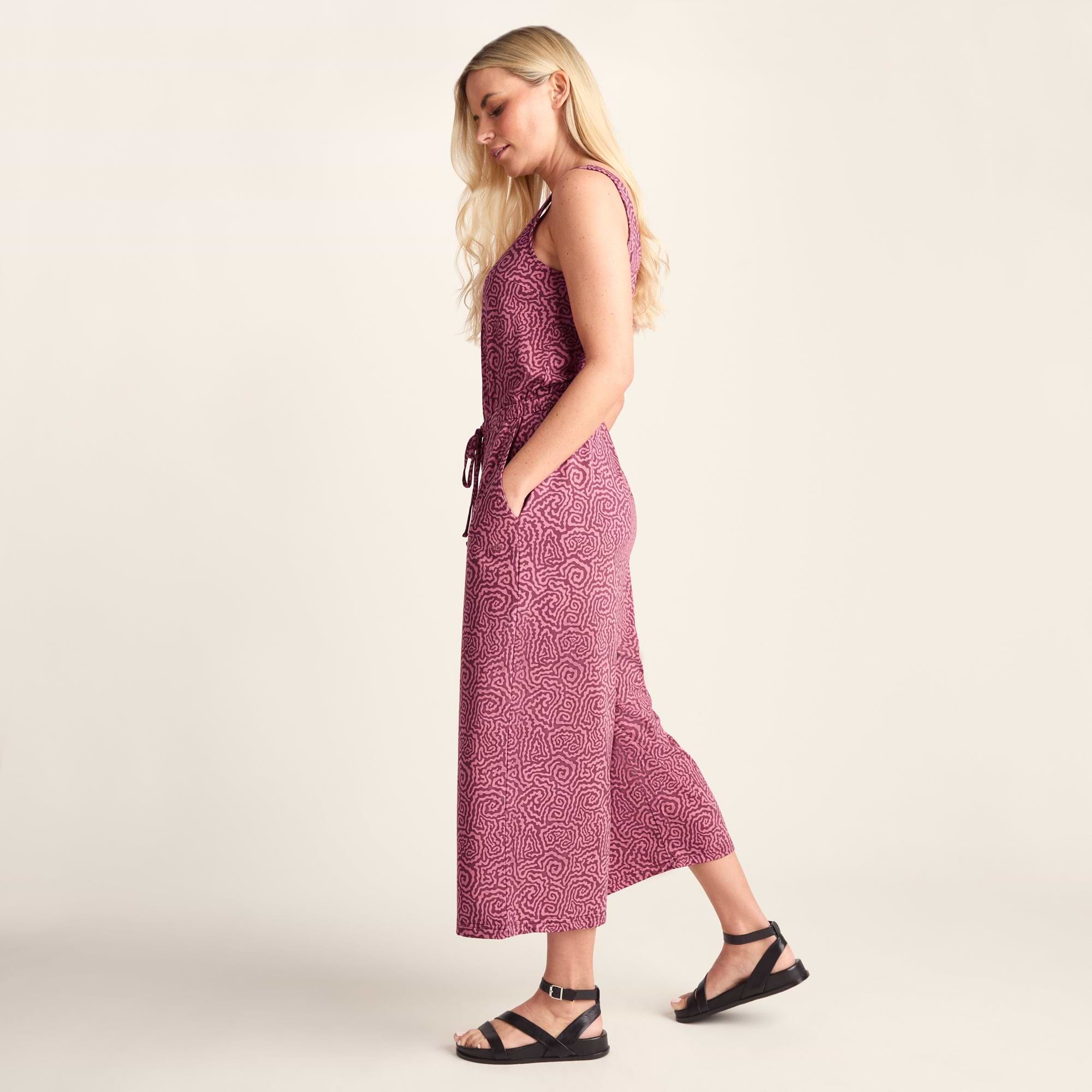 Emmie Womens Supersoft Jumpsuit - Black Raspberry Wiggle Print – TOG24