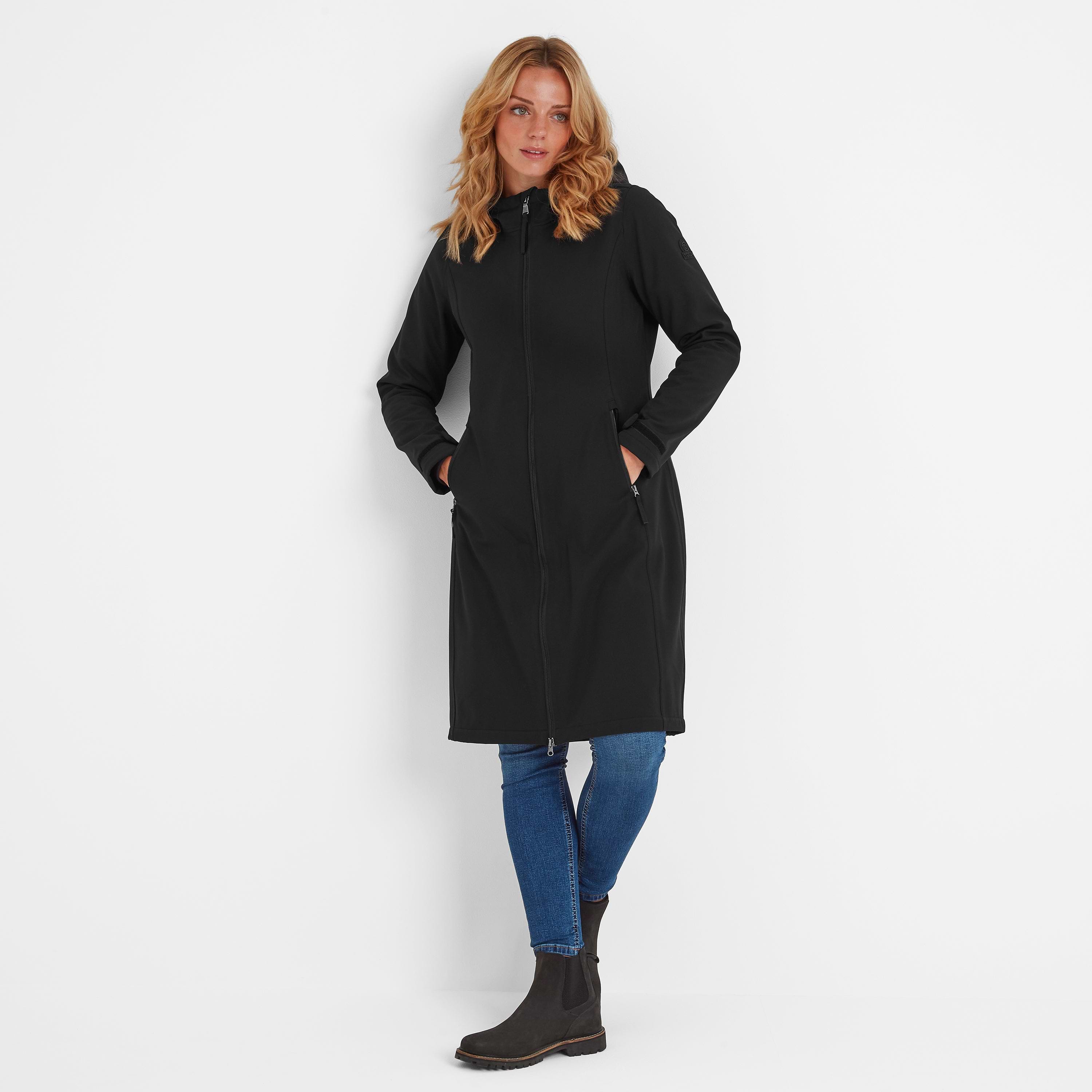 Enya Womens Longline Waterproof Softshell Jacket - Black – TOG24