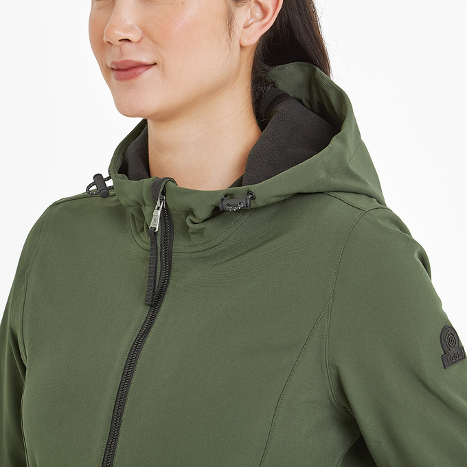 Enya Womens Longline Waterproof Softshell Jacket - Dark Green