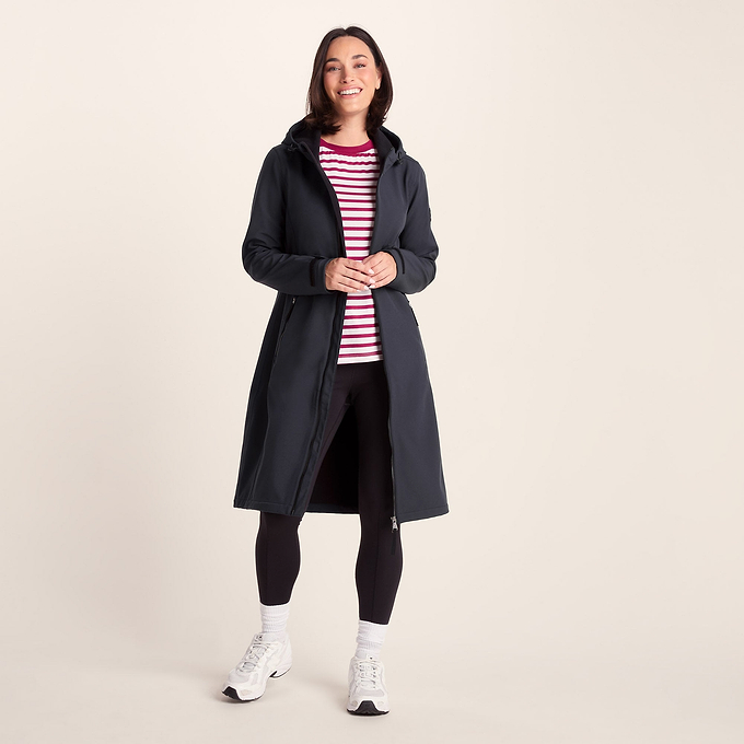 Enya Womens Longline Waterproof Softshell Jacket - Dark Indigo