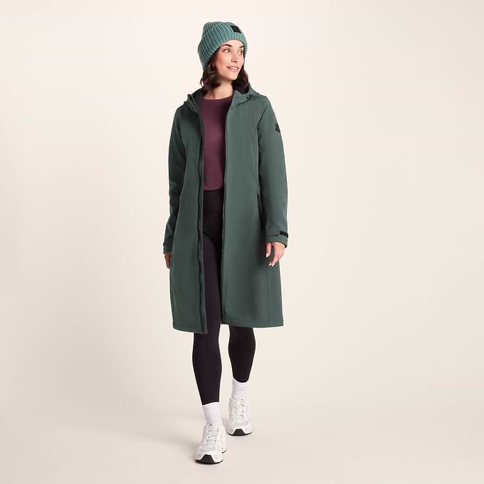 Enya Womens Longline Waterproof Softshell Jacket - Racing Green