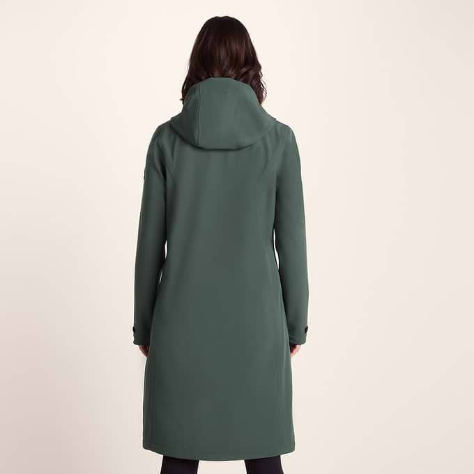 Enya Womens Longline Waterproof Softshell Jacket - Racing Green