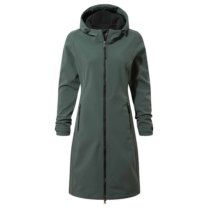 Enya Womens Longline Waterproof Softshell Jacket - Racing Green