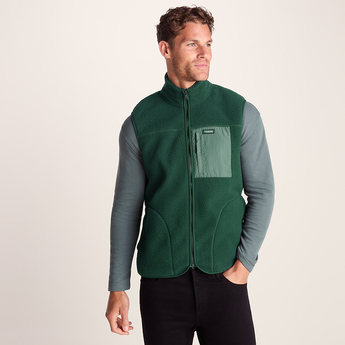 Evan Mens Sherpa Gilet - Racing Green