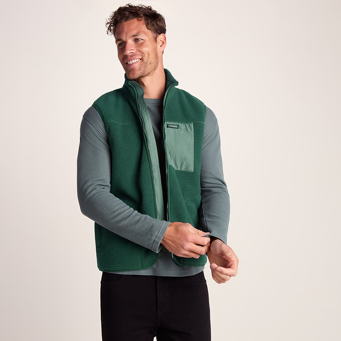 Evan Mens Sherpa Gilet - Racing Green