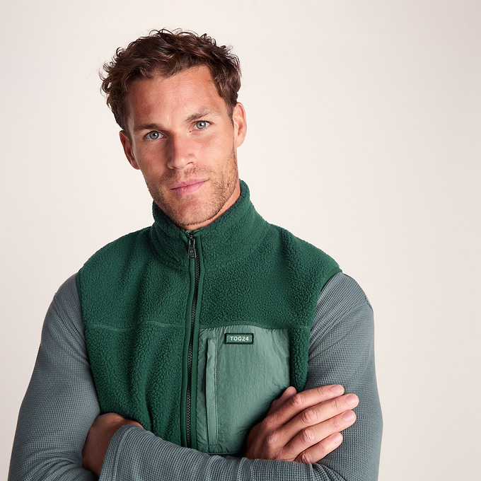 Evan Mens Sherpa Gilet - Racing Green