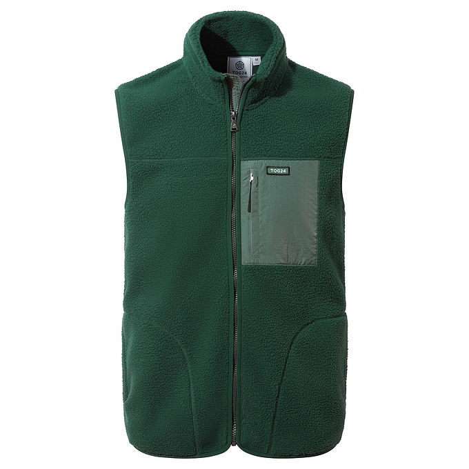 Evan Mens Sherpa Gilet - Racing Green