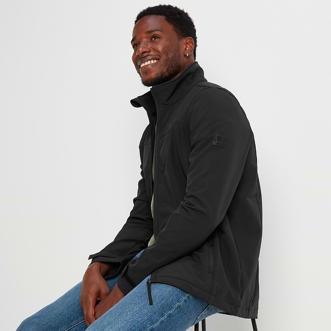 Feizor Mens Shower Resistant Softshell Jacket - Black
