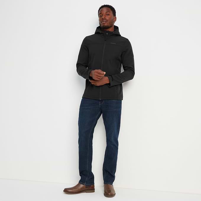 Feizor Mens Shower Resistant Softshell Hooded Jacket - Black