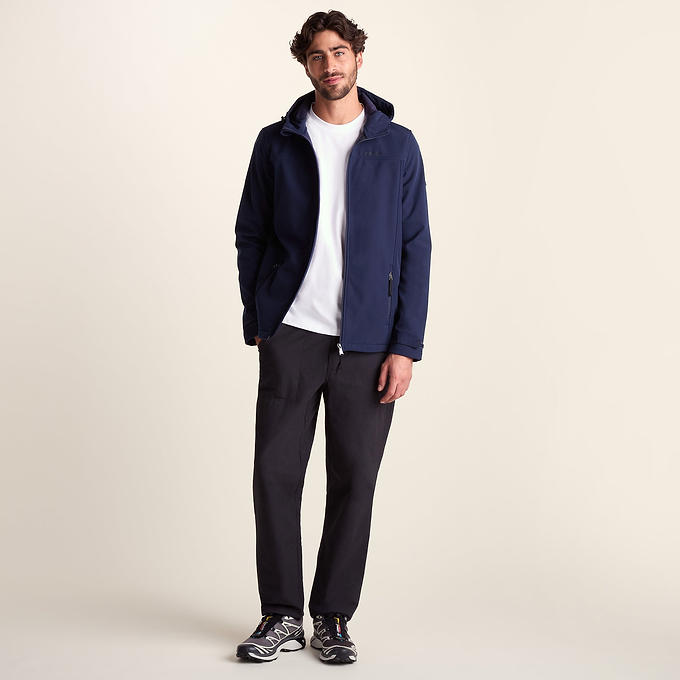 Feizor Mens Shower Resistant Softshell Hooded Jacket - Navy