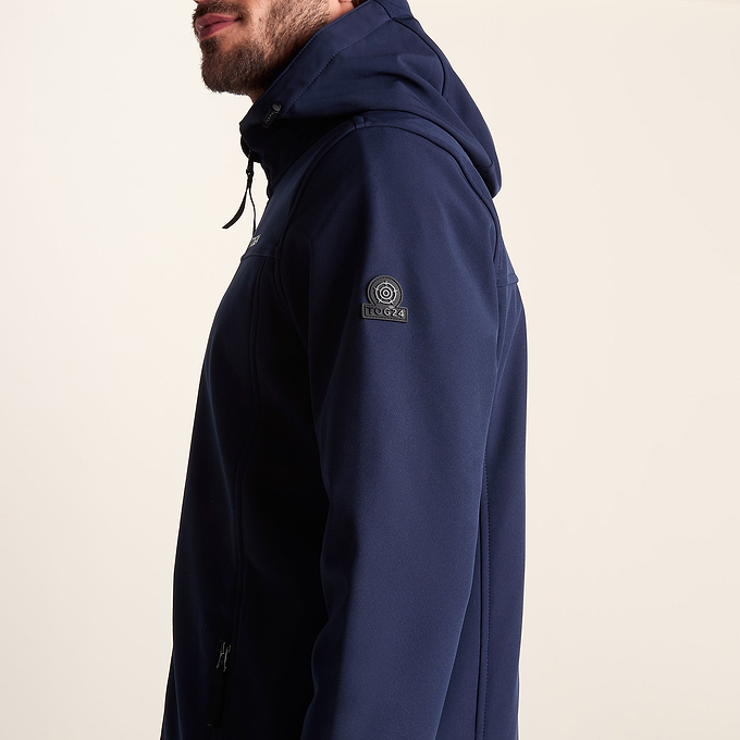 Feizor Mens Shower Resistant Softshell Hooded Jacket - Navy