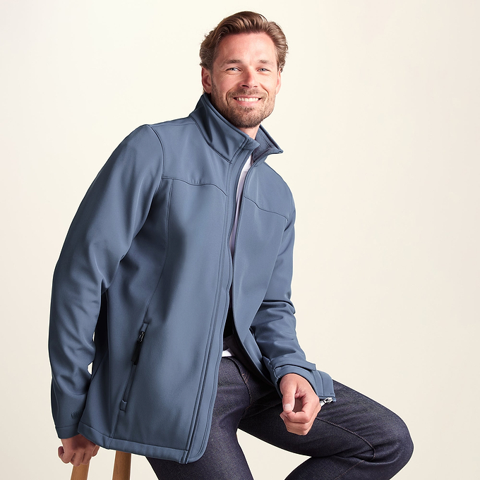 Feizor Mens Shower Resistant Softshell Jacket - Smokey Blue