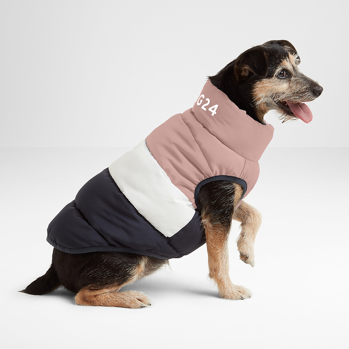 Fetch Padded Dog Coat - Faded Pink/Ice Grey/Washed Blue