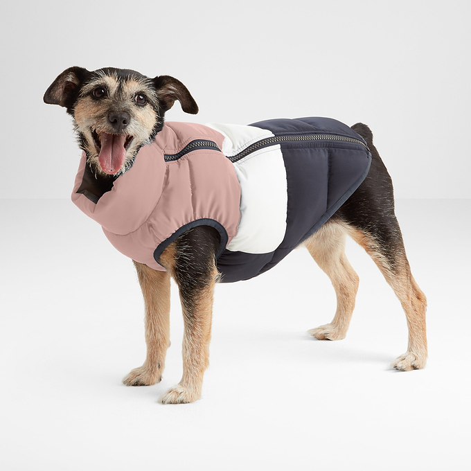 Fetch Padded Dog Coat - Faded Pink/Ice Grey/Washed Blue
