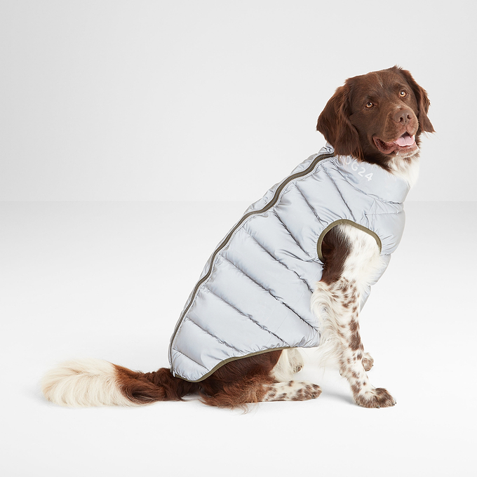 Fetch Padded Dog Coat - Faded Khaki/Dark Indigo/Optic White
