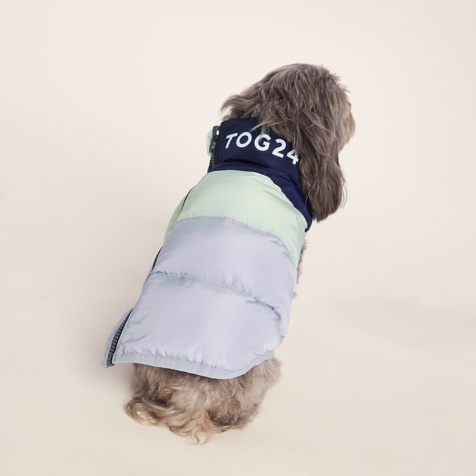 Fetch Padded Dog Coat XS - Oxford Blue/Light Mist/Lavender Grey