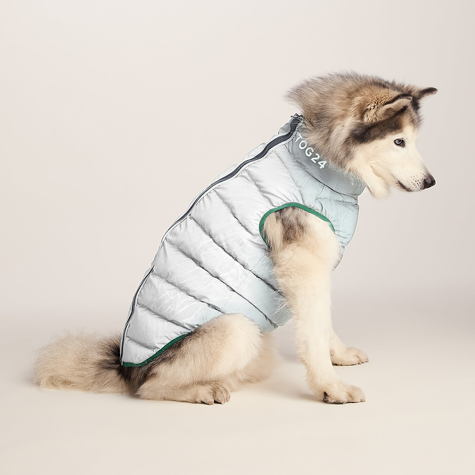 Fetch Padded Dog Coat L - Dark Indigo/Mahogany Orange/Dark Turquoise