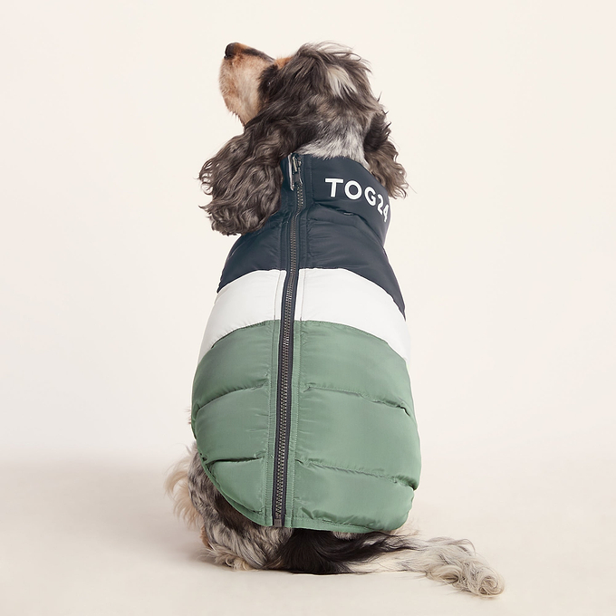 Fetch Padded Dog Coat M - Dark Indigo/Vanilla/Light Forest