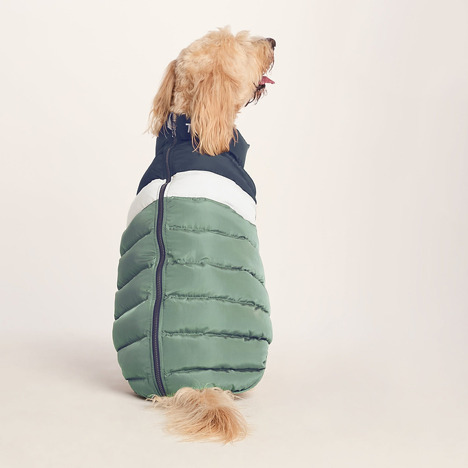 Fetch Padded Dog Coat L - Dark Indigo/Vanilla/Light Forest